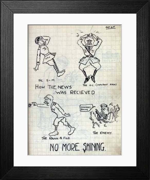 Framed Print : Album of 53 drawings done whilst on sctive service - WWI Framed Print : Album of 53 drawings done whilst on sctive service - WWI