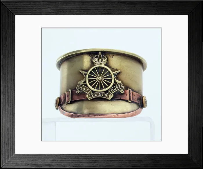Framed Print : German 77mm shell case base made into Army Service Cap Framed Print : German 77mm shell case base made into Army Service Cap