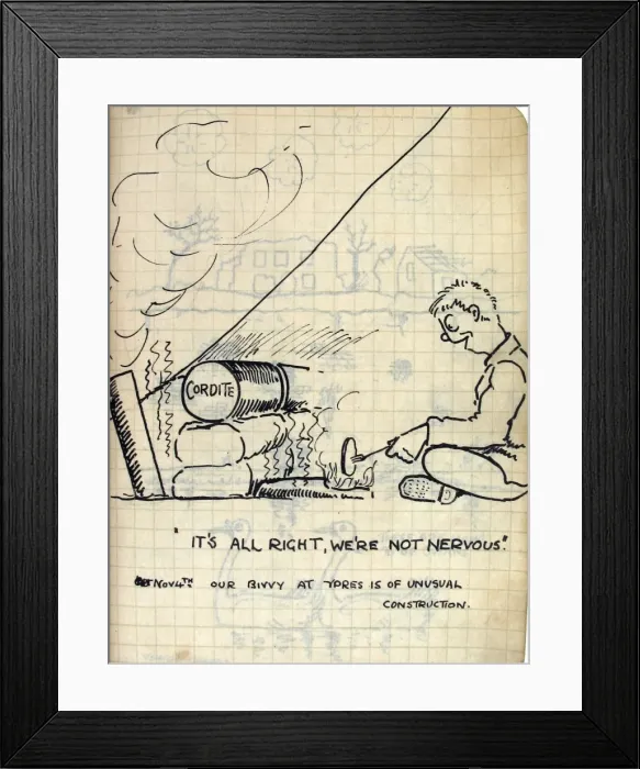 Framed Print : Album of 53 drawings done whilst on sctive service - WWI