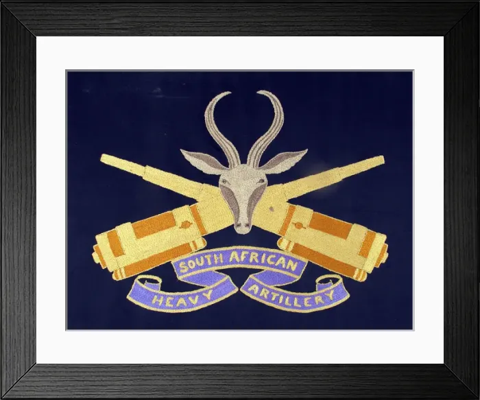 Framed Print : WWI embroidered silk - South African Heavy Artillery Framed Print : WWI embroidered silk - South African Heavy Artillery