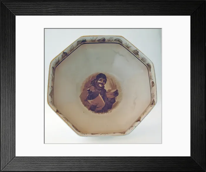 Framed Print : Large bowl with transfer - Bairnsfatherware Framed Print : Large bowl with transfer - Bairnsfatherware