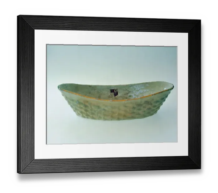 Framed Print : Basket moulded dish with transfer - Bairnsfatherware Framed Print : Basket moulded dish with transfer - Bairnsfatherware