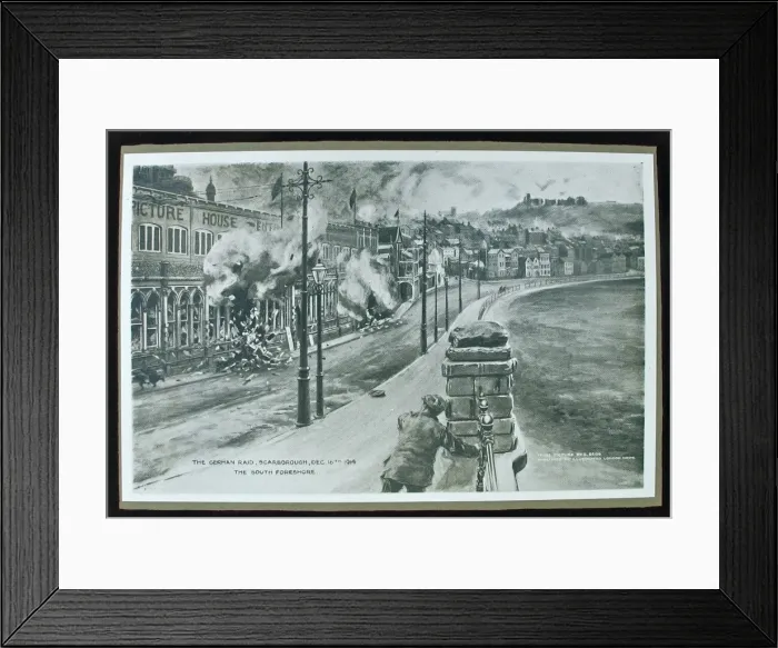 Framed Print : The German Raid on Scarborough, December 16th 1914 Framed Print : The German Raid on Scarborough, December 16th 1914
