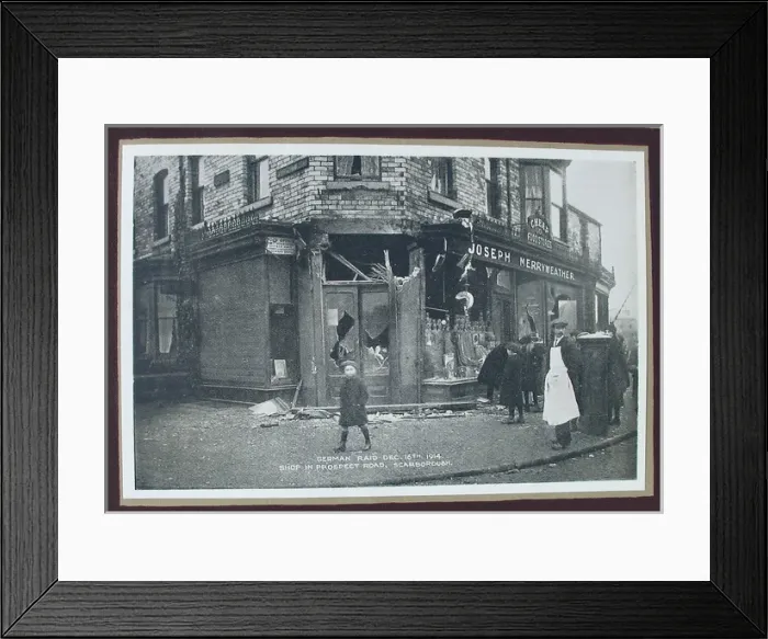 Framed Print : The German Raid on Scarborough, December 16th 1914 Framed Print : The German Raid on Scarborough, December 16th 1914