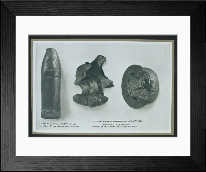 Framed Print : The German Raid on Scarborough, December 16th 1914 Framed Print : The German Raid on Scarborough, December 16th 1914