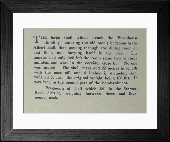 Framed Print : The German Raid on Scarborough, December 16th 1914 Framed Print : The German Raid on Scarborough, December 16th 1914