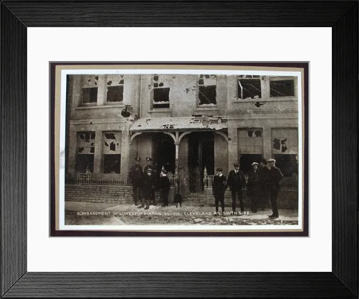 Framed Print : Bombardment of Lowestoft by the Germans Framed Print : Bombardment of Lowestoft by the Germans