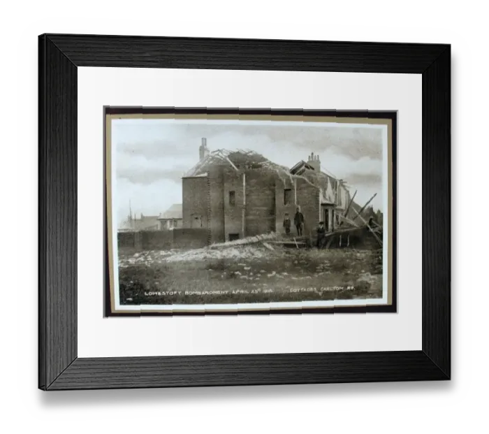 Framed Print : Bombardment of Lowestoft by the Germans Framed Print : Bombardment of Lowestoft by the Germans