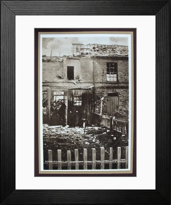 Framed Print : Bombardment of Lowestoft by the Germans Framed Print : Bombardment of Lowestoft by the Germans