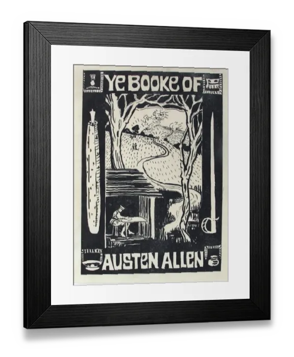 Framed Print : Ye Booke of Austen Allen - WWI scene (Ex Libris) Framed Print : Ye Booke of Austen Allen - WWI scene (Ex Libris)