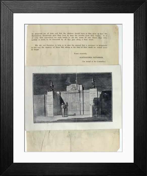 Framed Print : Ephemera relating to Private Clarence Muggleton Framed Print : Ephemera relating to Private Clarence Muggleton