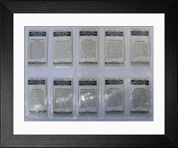 Framed Print : Players Cigarette cards - Army Corps and Divisional Signs Framed Print : Players Cigarette cards - Army Corps and Divisional Signs