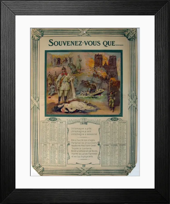 Framed Print : Two calendars - WWI era Framed Print : Two calendars - WWI era
