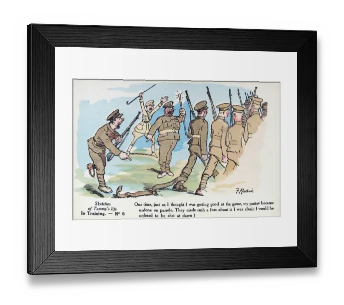 Framed Print : Sketches of Tommys Life in France - Humorous Postcards Framed Print : Sketches of Tommys Life in France - Humorous Postcards