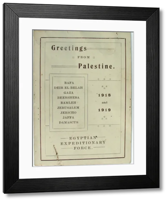 Framed Print : Christmas card - Egyptian Expeditionary Force - WWI era Framed Print : Christmas card - Egyptian Expeditionary Force - WWI era