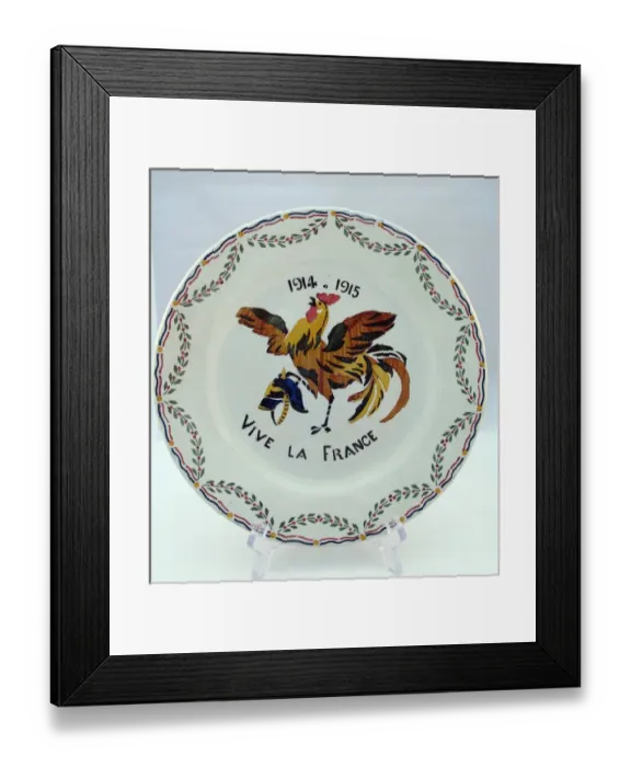 Framed Print : Choisy le Roi Terre de Fer patriotic plate - WWI Framed Print : Choisy le Roi Terre de Fer patriotic plate - WWI