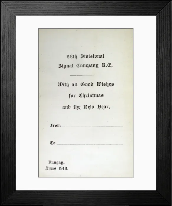 Framed Print : Christmas Card 68th Divisional Signal Company Framed Print : Christmas Card 68th Divisional Signal Company