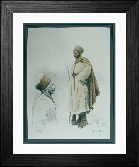 Framed Print : Study of two Moroccan soldiers at Chingnolles Framed Print : Study of two Moroccan soldiers at Chingnolles