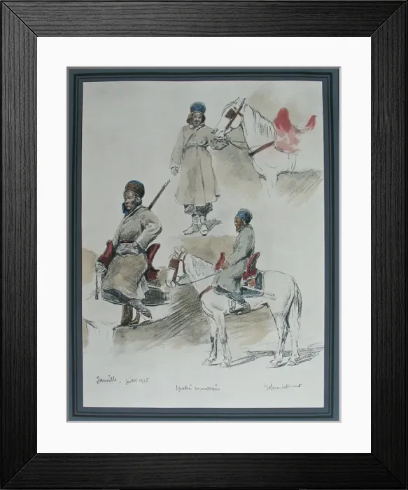 Framed Print : French Mounted Moroccan Lancers at Janville Framed Print : French Mounted Moroccan Lancers at Janville
