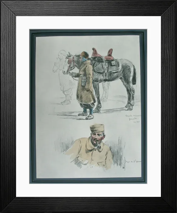 Framed Print : Moroccan Brigade at Janville and a soldier of 2nd Zouaves Framed Print : Moroccan Brigade at Janville and a soldier of 2nd Zouaves