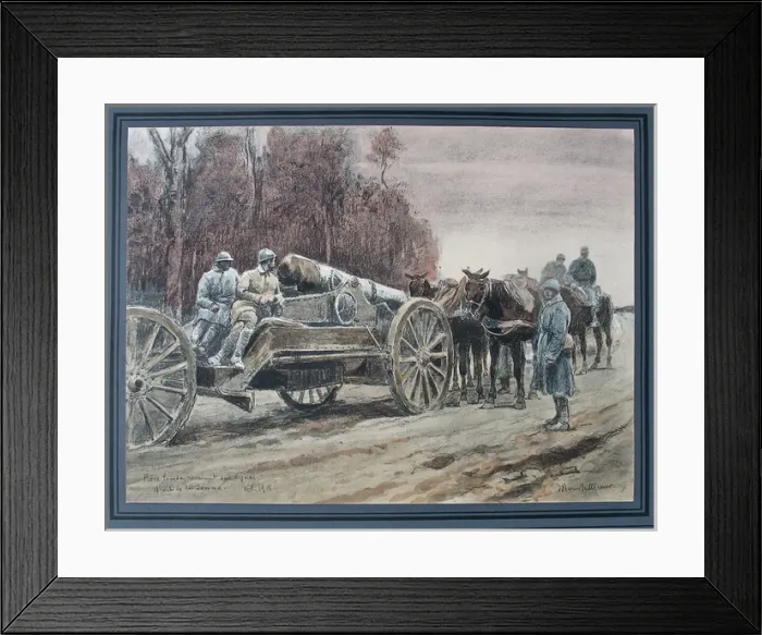 Framed Print : French heavy artillery returning to French lines - Somme Framed Print : French heavy artillery returning to French lines - Somme