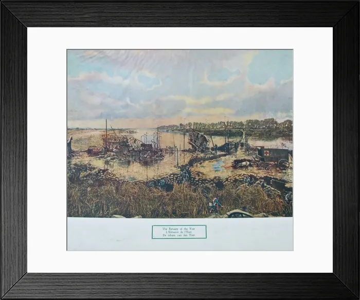 Framed Print : River Yser estuary, Belgium, WW1 Framed Print : River Yser estuary, Belgium, WW1