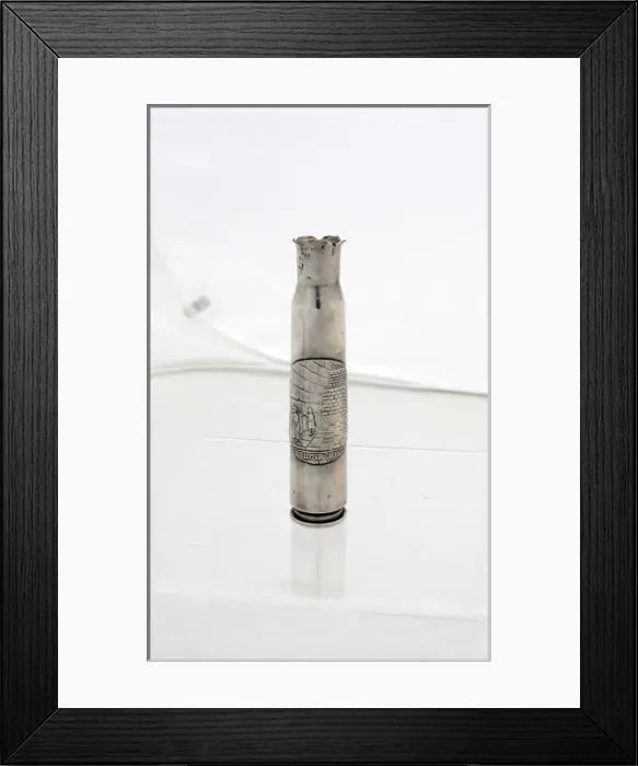 Framed Print : Israeli 50 calibre Browning Machine Gun shell case Framed Print : Israeli 50 calibre Browning Machine Gun shell case