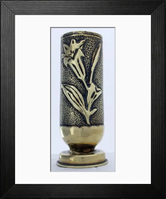 Framed Print : 18 pounder shell case made into a vase Framed Print : 18 pounder shell case made into a vase