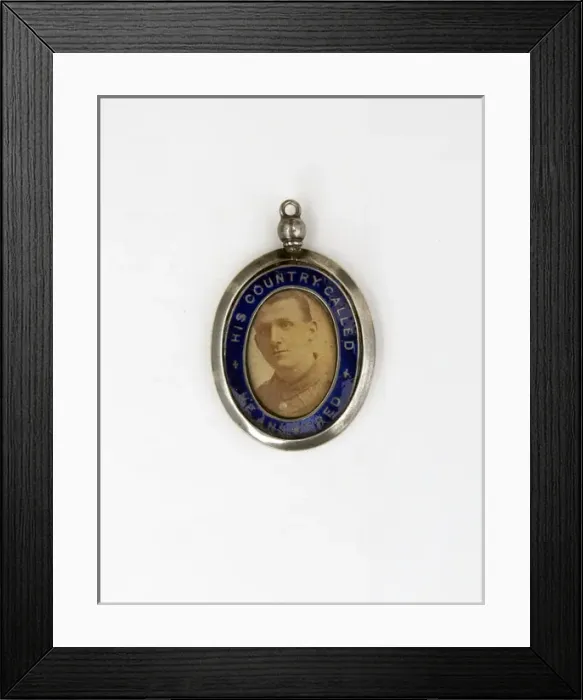Framed Print : Silver / enamel locket His Country Called, He Answered Framed Print : Silver / enamel locket His Country Called, He Answered