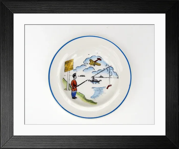 Framed Print : Nursery plate hand-painted - design by Daisy Makeig-Jones Framed Print : Nursery plate hand-painted - design by Daisy Makeig-Jones