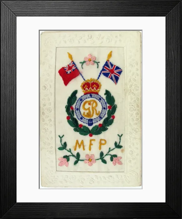 Framed Print : Silk postcard showing Military Foot Police emblem Framed Print : Silk postcard showing Military Foot Police emblem