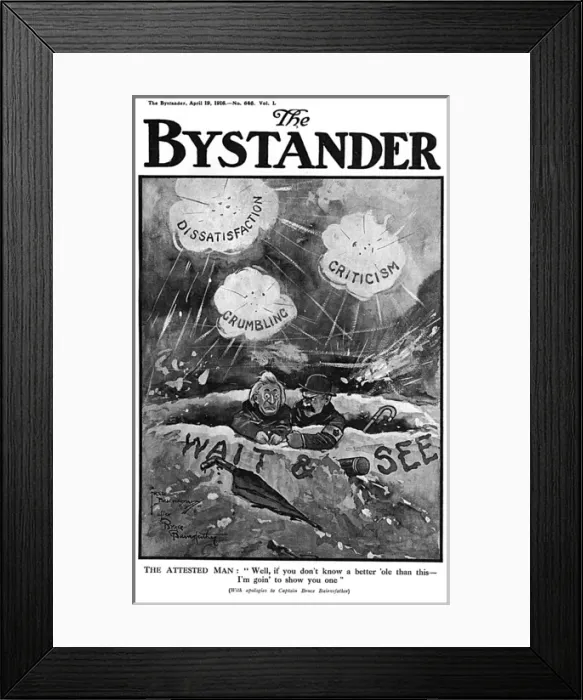 Framed Print : Bystander cover - Derby scheme attesting Bairnsfather