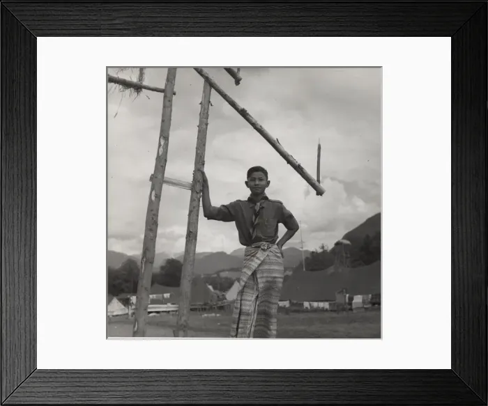 Framed Print : Burmese scout at a camp Framed Print : Burmese scout at a camp