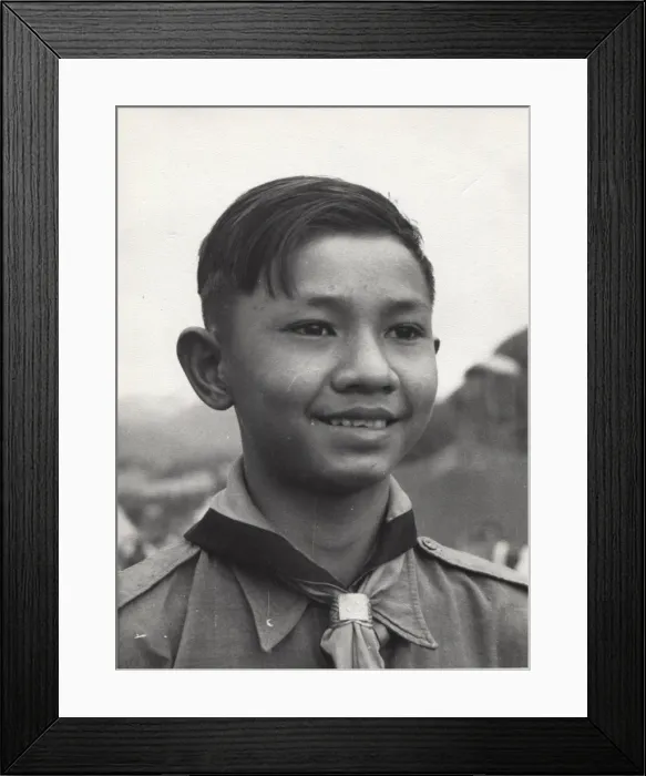 Framed Print : Burmese scout at a camp Framed Print : Burmese scout at a camp