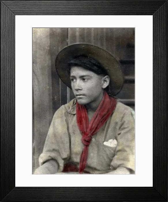 Framed Print : Burmese scout in red scarf Framed Print : Burmese scout in red scarf