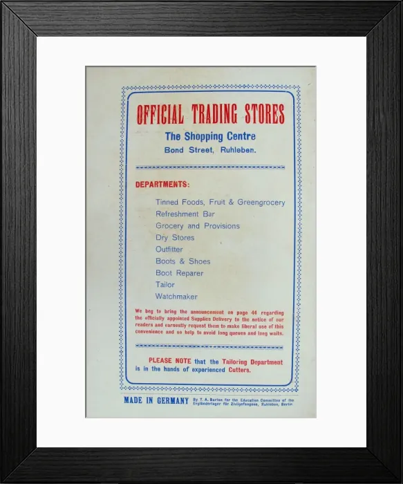Framed Print : In Ruhleben Camp - 1915 Framed Print : In Ruhleben Camp - 1915