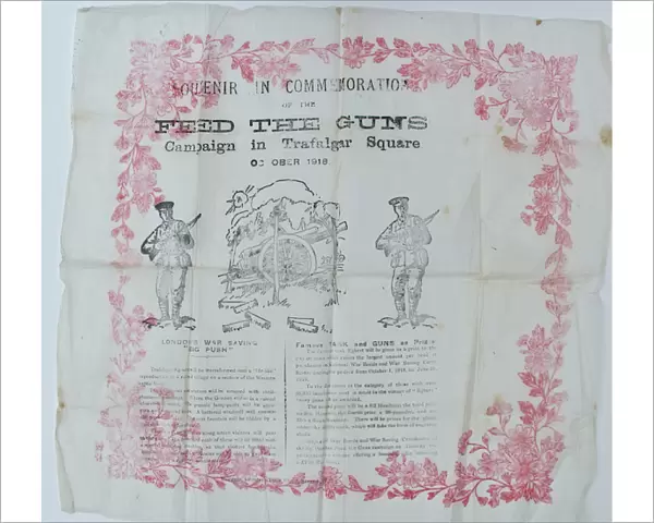 Souvenir serviette - FEED THE GUNS Campaign - WWI