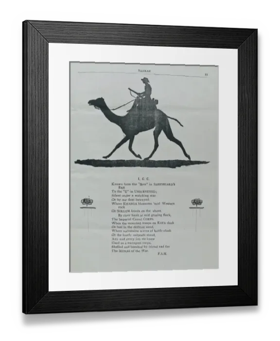 Framed Print : Barrak - The Camel Corps Review Framed Print : Barrak - The Camel Corps Review