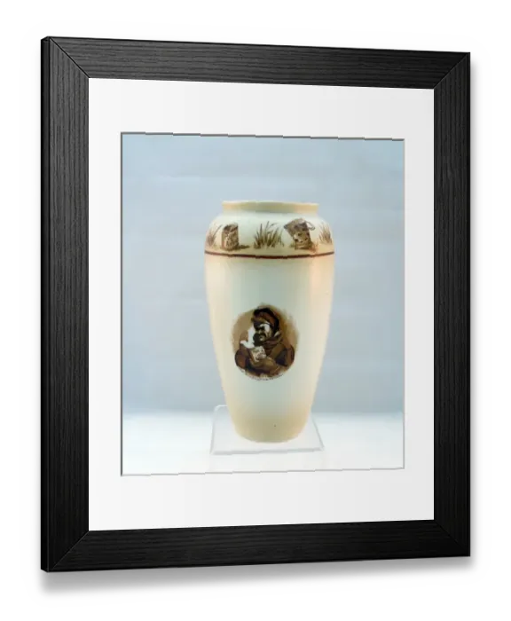 Framed Print : Flower vase with ornate border - Bairnsfatherware Framed Print : Flower vase with ornate border - Bairnsfatherware