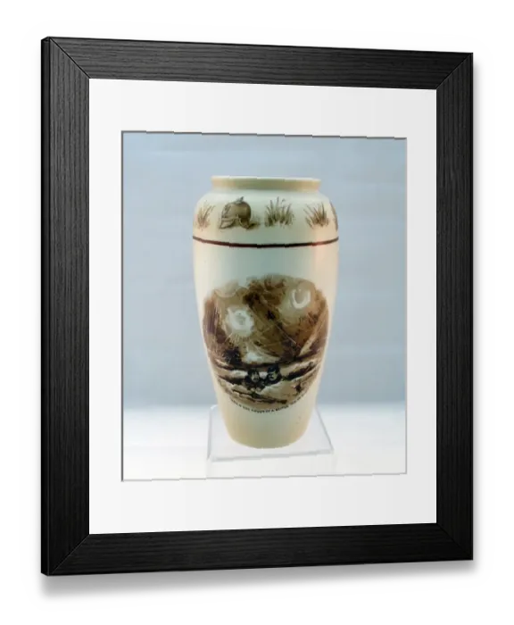 Framed Print : Flower vase with ornate border - Bairnsfatherware Framed Print : Flower vase with ornate border - Bairnsfatherware