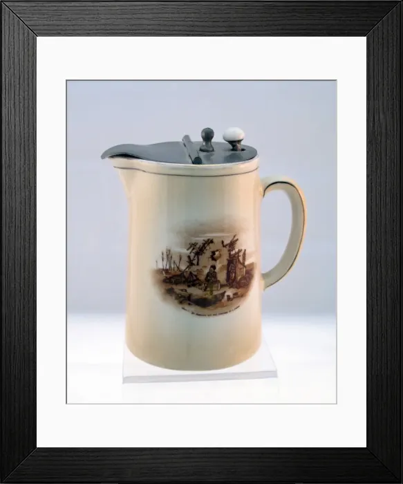 Framed Print : Small milk jug with metal cover - Bairnsfatherware Framed Print : Small milk jug with metal cover - Bairnsfatherware