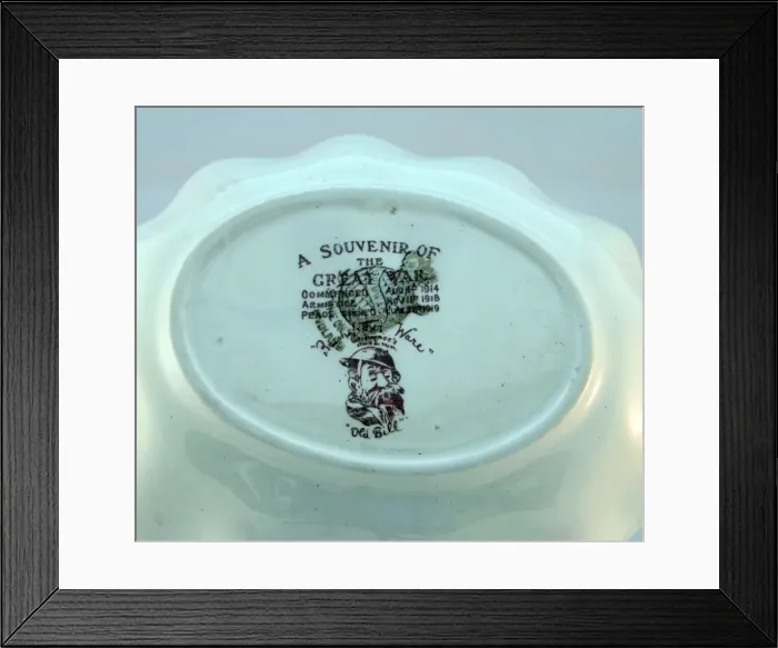 Framed Print : Fluted sweet dish with ornate border - Bairnsfatherware Framed Print : Fluted sweet dish with ornate border - Bairnsfatherware