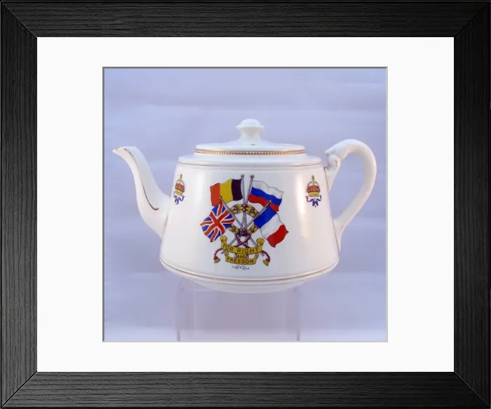 Framed Print : Teapot with Flags of the World - WWI era Framed Print : Teapot with Flags of the World - WWI era