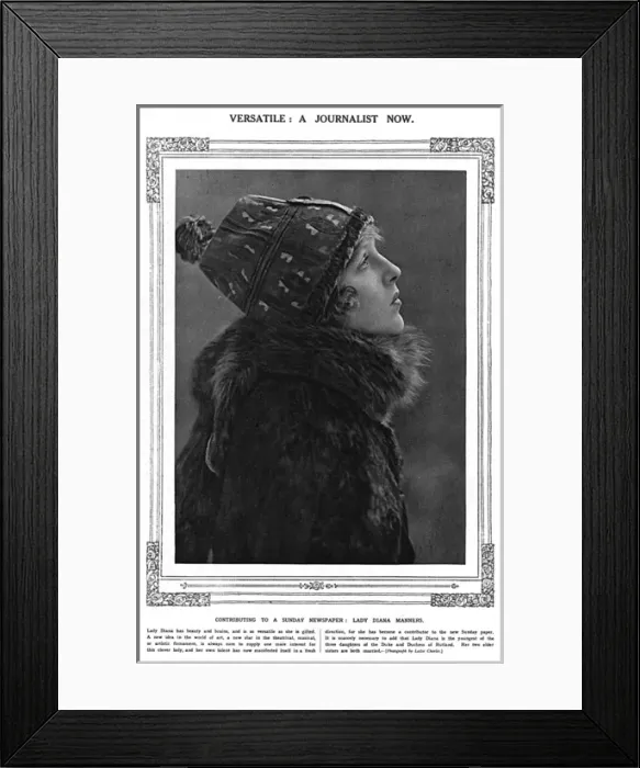 Framed Print : Lady Diana Manners - a journalist now, 1919 Framed Print : Lady Diana Manners - a journalist now, 1919