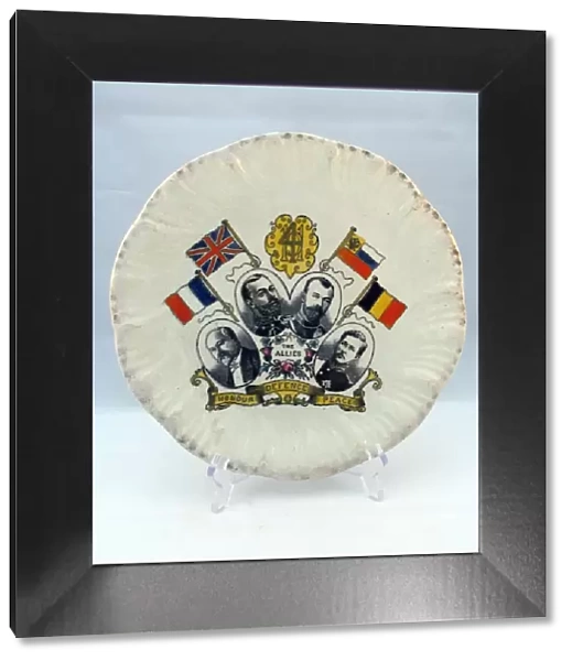 Plate design - Heads of State and flags of the Allies - WWI