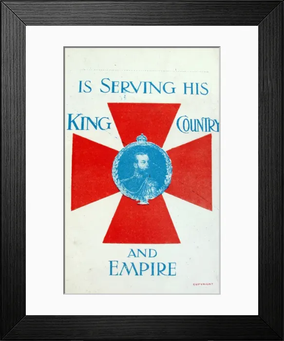 Framed Print : Card: IS SERVING HIS KING, COUNTRY AND EMPIRE Framed Print : Card: IS SERVING HIS KING, COUNTRY AND EMPIRE