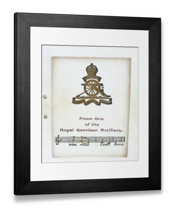 Framed Print : Royal Garrison Artillery Christmas card Framed Print : Royal Garrison Artillery Christmas card