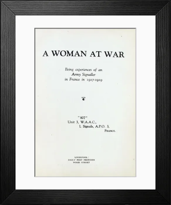 Framed Print : A Woman At War - WWI Framed Print : A Woman At War - WWI