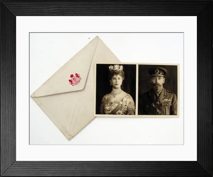 Framed Print : Postcard portrait of King George V and Queen Mary Framed Print : Postcard portrait of King George V and Queen Mary