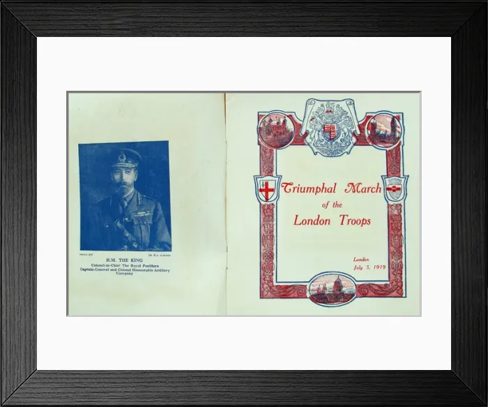 Framed Print : Official programme - Triumphal March of the London Troops Framed Print : Official programme - Triumphal March of the London Troops